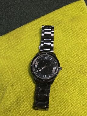 Amazon Silver Men’s Stainless Steel Watch with Black Dial